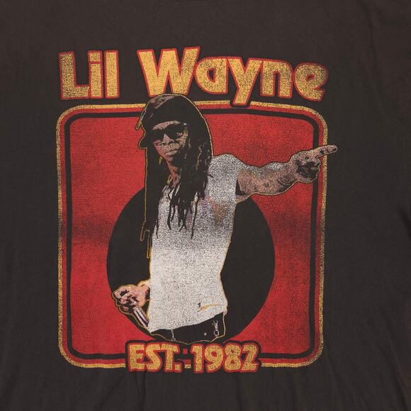 Lil Wayne Rap Graphic Crew Neck Short Sleeve T-Shirt Adult Mens Size XL Black - Picture 4 of 9